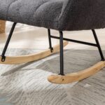 Teddy Fabric Rocking Chair with Pocket, Soft Rocking Chair for Nursery, Comfy Wingback Golider Rocki - Image 16