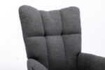 Teddy Fabric Rocking Chair with Pocket, Soft Rocking Chair for Nursery, Comfy Wingback Golider Rocki - Image 24