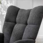 Teddy Fabric Rocking Chair with Pocket, Soft Rocking Chair for Nursery, Comfy Wingback Golider Rocki - Image 9