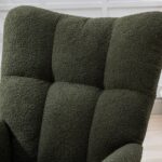 Teddy Fabric Rocking Chair with Pocket, Soft Rocking Chair for Nursery, Comfy Wingback Golider Rocki - Image 14