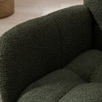 Teddy Fabric Rocking Chair with Pocket, Soft Rocking Chair for Nursery, Comfy Wingback Golider Rocki - Image 15