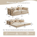 Compression Sofa,Convertible Floor Sofa Bed with Fixed-Shape Frame, Loveseats Boneless Modular Secti - Image 3