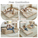 Compression Sofa,Convertible Floor Sofa Bed with Fixed-Shape Frame, Loveseats Boneless Modular Secti - Image 7
