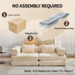 Compression Sofa,Convertible Floor Sofa Bed with Fixed-Shape Frame, Loveseats Boneless Modular Secti - Image 8
