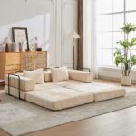 Compression Sofa,Convertible Floor Sofa Bed with Fixed-Shape Frame, Loveseats Boneless Modular Secti - Image 9