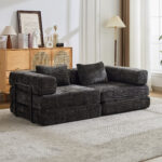 Compression Sofa,Convertible Floor Sofa Bed with Fixed-Shape Frame, Loveseats Boneless Modular Secti