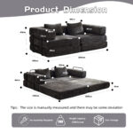 Compression Sofa,Convertible Floor Sofa Bed with Fixed-Shape Frame, Loveseats Boneless Modular Secti - Image 3