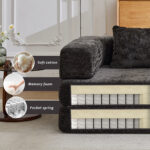 Compression Sofa,Convertible Floor Sofa Bed with Fixed-Shape Frame, Loveseats Boneless Modular Secti - Image 6