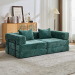 Compression Sofa,Convertible Floor Sofa Bed with Fixed-Shape Frame, Loveseats Boneless Modular Secti