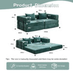 Compression Sofa,Convertible Floor Sofa Bed with Fixed-Shape Frame, Loveseats Boneless Modular Secti - Image 3