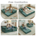 Compression Sofa,Convertible Floor Sofa Bed with Fixed-Shape Frame, Loveseats Boneless Modular Secti - Image 7