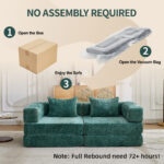Compression Sofa,Convertible Floor Sofa Bed with Fixed-Shape Frame, Loveseats Boneless Modular Secti - Image 8