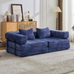 Compression Sofa,Convertible Floor Sofa Bed with Fixed-Shape Frame, Loveseats Boneless Modular Secti
