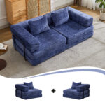 Compression Sofa,Convertible Floor Sofa Bed with Fixed-Shape Frame, Loveseats Boneless Modular Secti - Image 2