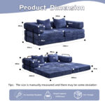Compression Sofa,Convertible Floor Sofa Bed with Fixed-Shape Frame, Loveseats Boneless Modular Secti - Image 3
