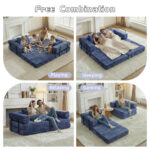 Compression Sofa,Convertible Floor Sofa Bed with Fixed-Shape Frame, Loveseats Boneless Modular Secti - Image 7