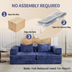 Compression Sofa,Convertible Floor Sofa Bed with Fixed-Shape Frame, Loveseats Boneless Modular Secti - Image 8