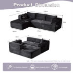 Compression Sectional Couch with Comfy Chaise, Boneless L Shape Sofa with Deep Seat, Minimalist Modu - Image 3