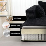 Compression Sectional Couch with Comfy Chaise, Boneless L Shape Sofa with Deep Seat, Minimalist Modu - Image 5
