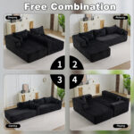 Compression Sectional Couch with Comfy Chaise, Boneless L Shape Sofa with Deep Seat, Minimalist Modu - Image 6