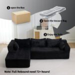 Compression Sectional Couch with Comfy Chaise, Boneless L Shape Sofa with Deep Seat, Minimalist Modu - Image 7