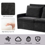 Sofa with Sleep Function Sleep Sofa with Cushions and USB, 3-in-1 Sofa&Couch with 5-Stage Adjustable - Image 4