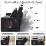 Sofa with Sleep Function Sleep Sofa with Cushions and USB, 3-in-1 Sofa&Couch with 5-Stage Adjustable - Image 6