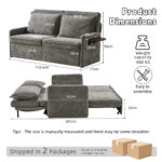 Sofa with Sleep Function Sleep Sofa with Cushions and USB, 3-in-1 Sofa&Couch with 5-Stage Adjustable - Image 3
