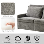 Sofa with Sleep Function Sleep Sofa with Cushions and USB, 3-in-1 Sofa&Couch with 5-Stage Adjustable - Image 4