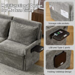 Sofa with Sleep Function Sleep Sofa with Cushions and USB, 3-in-1 Sofa&Couch with 5-Stage Adjustable - Image 6