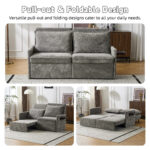Sofa with Sleep Function Sleep Sofa with Cushions and USB, 3-in-1 Sofa&Couch with 5-Stage Adjustable - Image 7