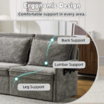Sofa with Sleep Function Sleep Sofa with Cushions and USB, 3-in-1 Sofa&Couch with 5-Stage Adjustable - Image 8