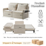 Sofa with Sleep Function Sleep Sofa with Cushions and USB, 3-in-1 Sofa&Couch with 5-Stage Adjustable - Image 3