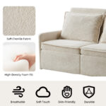 Sofa with Sleep Function Sleep Sofa with Cushions and USB, 3-in-1 Sofa&Couch with 5-Stage Adjustable - Image 4
