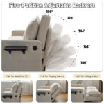 Sofa with Sleep Function Sleep Sofa with Cushions and USB, 3-in-1 Sofa&Couch with 5-Stage Adjustable - Image 6