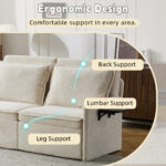 Sofa with Sleep Function Sleep Sofa with Cushions and USB, 3-in-1 Sofa&Couch with 5-Stage Adjustable - Image 8