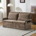 Sofa with Sleep Function Sleep Sofa with Cushions and USB, 3-in-1 Sofa&Couch with 5-Stage Adjustable
