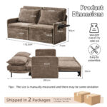 Sofa with Sleep Function Sleep Sofa with Cushions and USB, 3-in-1 Sofa&Couch with 5-Stage Adjustable - Image 3