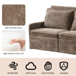Sofa with Sleep Function Sleep Sofa with Cushions and USB, 3-in-1 Sofa&Couch with 5-Stage Adjustable - Image 4