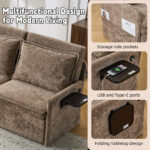 Sofa with Sleep Function Sleep Sofa with Cushions and USB, 3-in-1 Sofa&Couch with 5-Stage Adjustable - Image 6