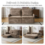 Sofa with Sleep Function Sleep Sofa with Cushions and USB, 3-in-1 Sofa&Couch with 5-Stage Adjustable - Image 7