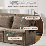 Sofa with Sleep Function Sleep Sofa with Cushions and USB, 3-in-1 Sofa&Couch with 5-Stage Adjustable - Image 8
