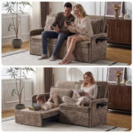 Sofa with Sleep Function Sleep Sofa with Cushions and USB, 3-in-1 Sofa&Couch with 5-Stage Adjustable - Image 9