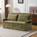 Sofa with Sleep Function Sleep Sofa with Cushions and USB, 3-in-1 Sofa&Couch with 5-Stage Adjustable