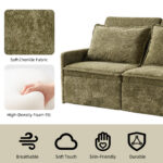 Sofa with Sleep Function Sleep Sofa with Cushions and USB, 3-in-1 Sofa&Couch with 5-Stage Adjustable - Image 4