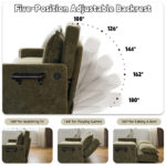 Sofa with Sleep Function Sleep Sofa with Cushions and USB, 3-in-1 Sofa&Couch with 5-Stage Adjustable - Image 5