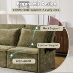 Sofa with Sleep Function Sleep Sofa with Cushions and USB, 3-in-1 Sofa&Couch with 5-Stage Adjustable - Image 8