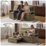 Sofa with Sleep Function Sleep Sofa with Cushions and USB, 3-in-1 Sofa&Couch with 5-Stage Adjustable - Image 9