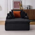 Sleeping sofa boneless floor sofa modern cloud sofa with chaise lounge, comfortable couch for living - Image 2