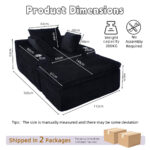 Sleeping sofa boneless floor sofa modern cloud sofa with chaise lounge, comfortable couch for living - Image 3